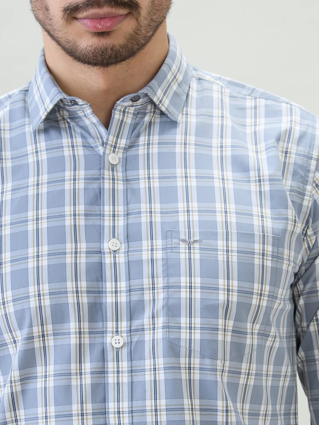 Park Avenue Men Slim Fit Checks Pattern Pure Cotton Full Sleeve Casual Shirt - Image 6
