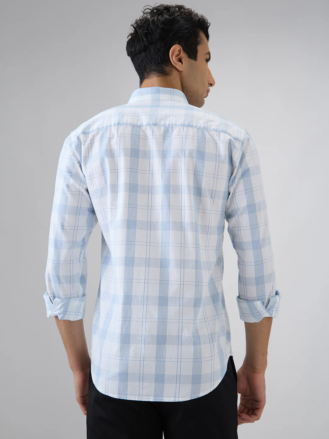 Park Avenue Men Slim Fit Checks Pattern Pure Cotton Full Sleeve Casual Shirt - Image 4