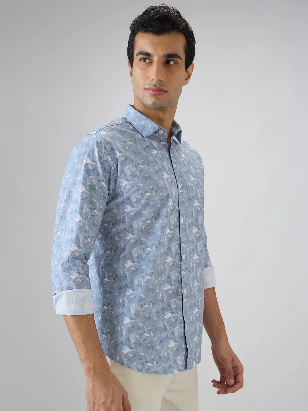 Park Avenue Men Slim Fit Print Pattern Cotton Blend Full Sleeve Casual Shirt - Image 2