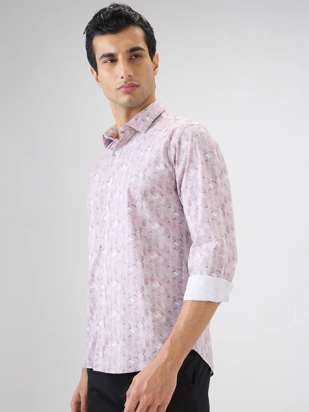 Park Avenue Men Slim Fit Print Pattern Cotton Blend Full Sleeve Casual Shirt - Image 3