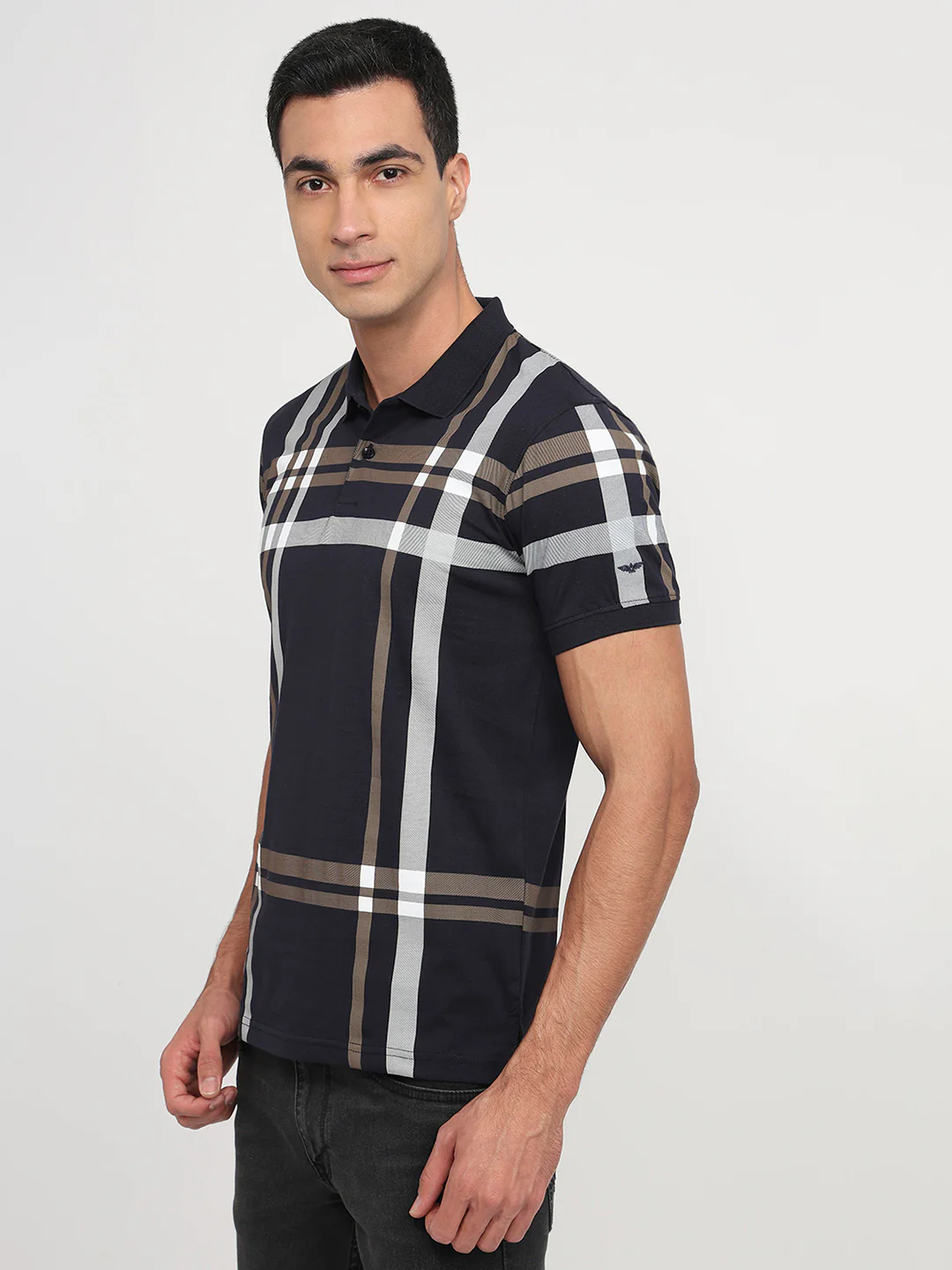Park Avenue Men Slim Fit Print Pattern Cotton Polyester Blend Half Sleeve T-Shirt - Image 2