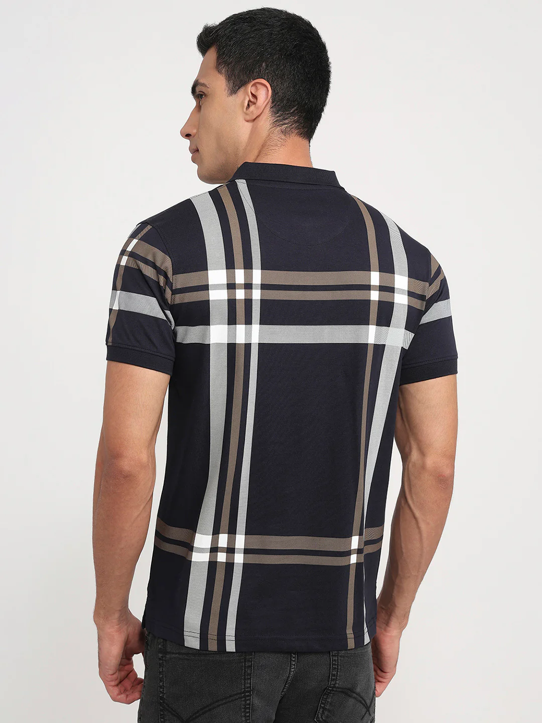 Park Avenue Men Slim Fit Print Pattern Cotton Polyester Blend Half Sleeve T-Shirt - Image 4