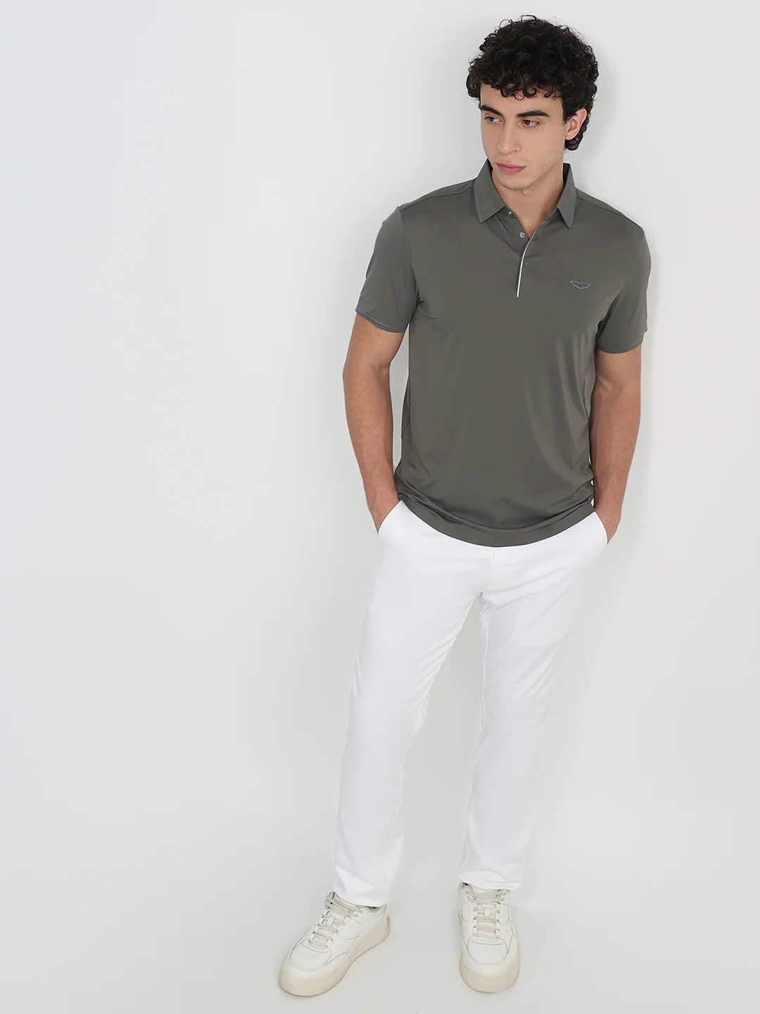 Park Avenue Men Slim Fit Solid Pattern Nylon Blend Half Sleeve T-Shirt - Image 5