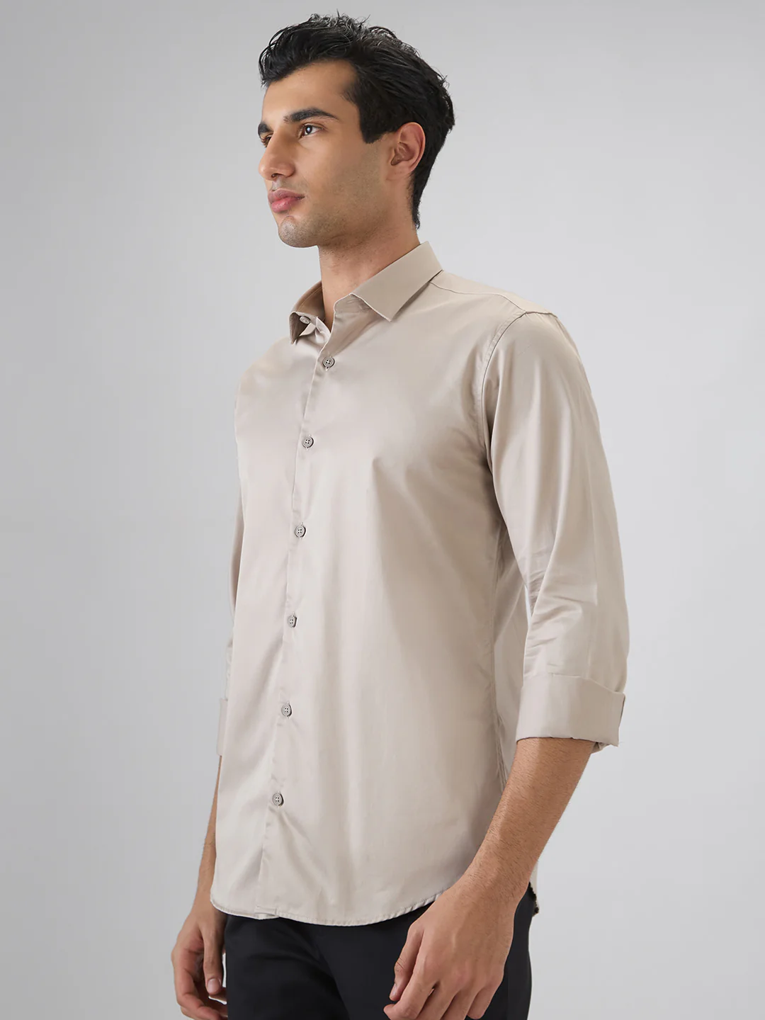 Park Avenue Men Slim Fit Solid Pattern Pure Cotton Full Sleeve Casual Shirt - Image 3