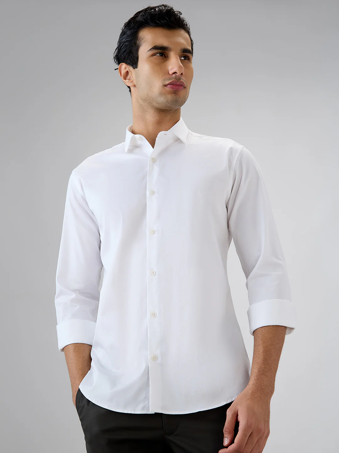 Park Avenue Men Slim Fit Solid Pattern Pure Cotton Full Sleeve Casual Shirt