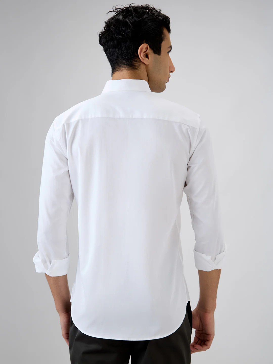 Park Avenue Men Slim Fit Solid Pattern Pure Cotton Full Sleeve Casual Shirt - Image 4