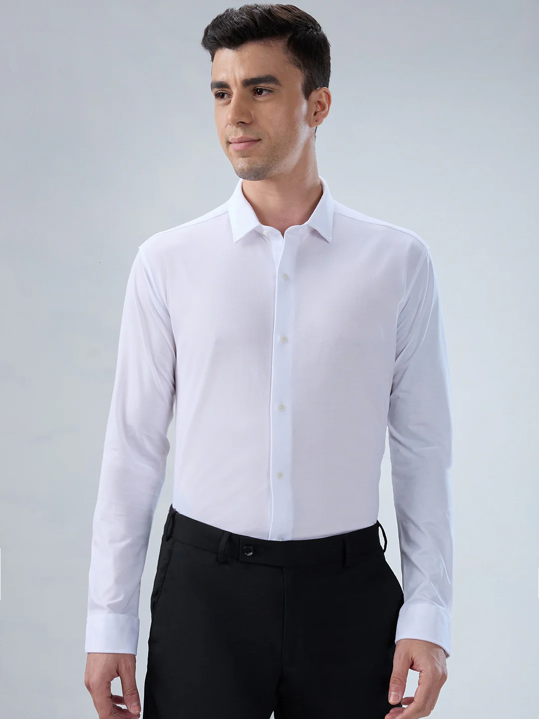 Park Avenue Men Slim Fit Structure Pattern Cotton Polyester Blend Full Sleeve Formal Shirt