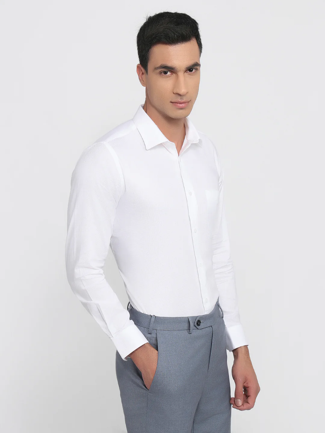 Park Avenue Men Slim Fit Structure Pattern Pure Cotton Full Sleeve Formal Shirt - Image 2