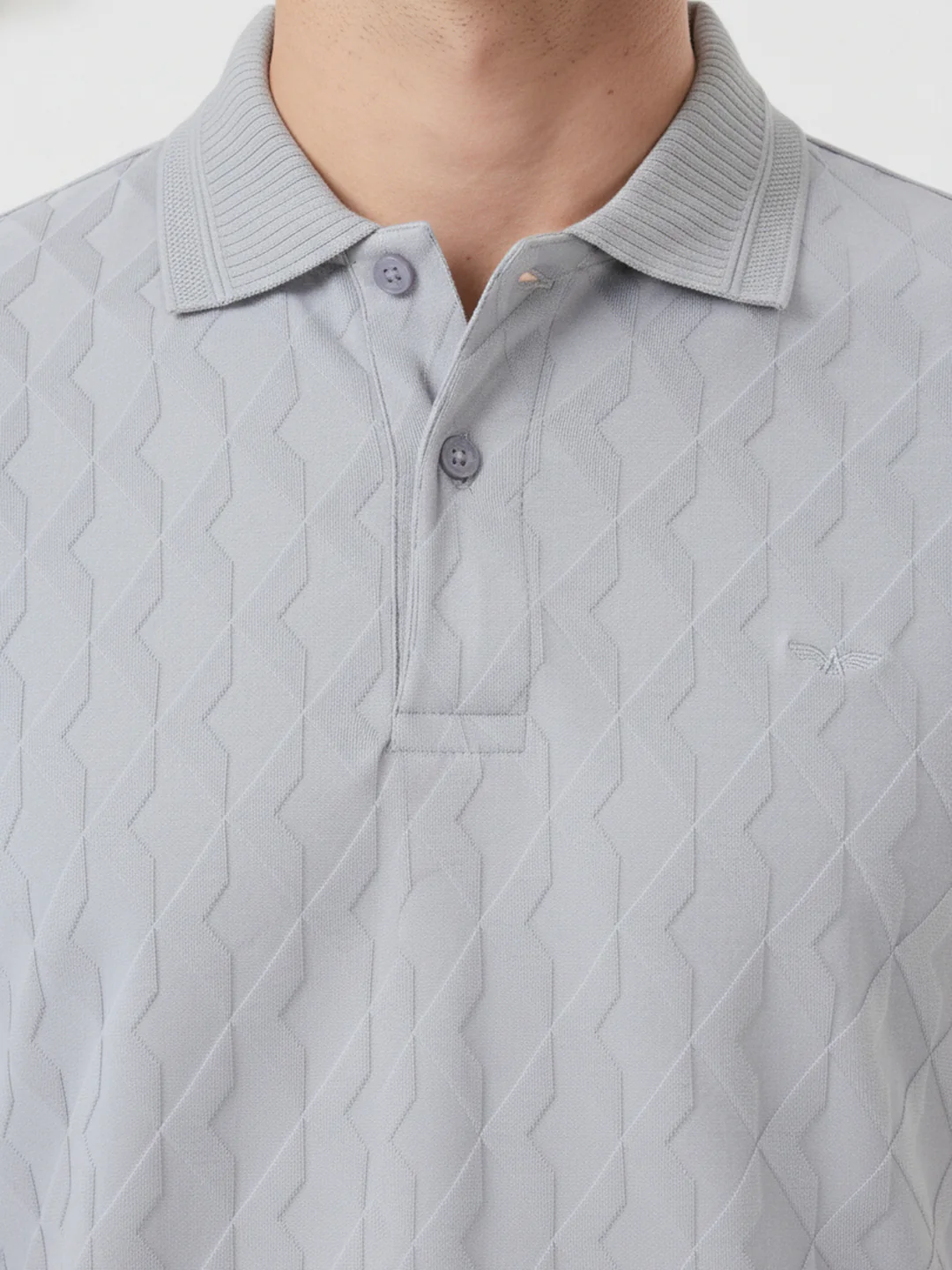 Park Avenue Men Slim Fit Structure Pattern Pure Cotton Half Sleeve T-Shirt - Image 5