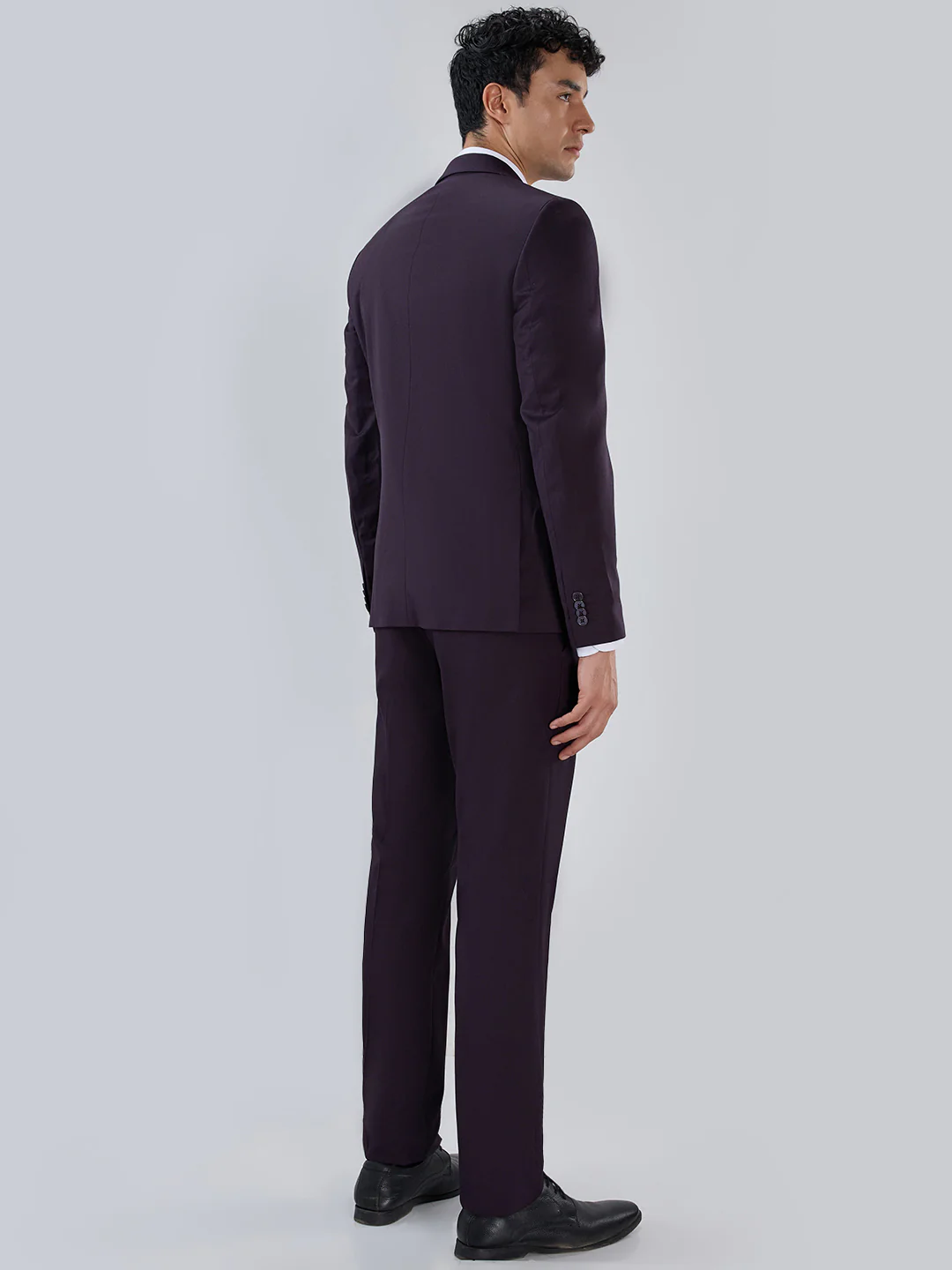 Park Avenue Men Violet Modern Slim Fit Suit - Image 4