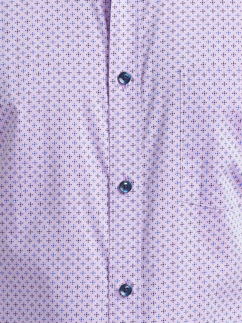 Park Avenue Men Violet Regular Fit Printed Full Sleeve Ainsley Collar Shirt - Image 7