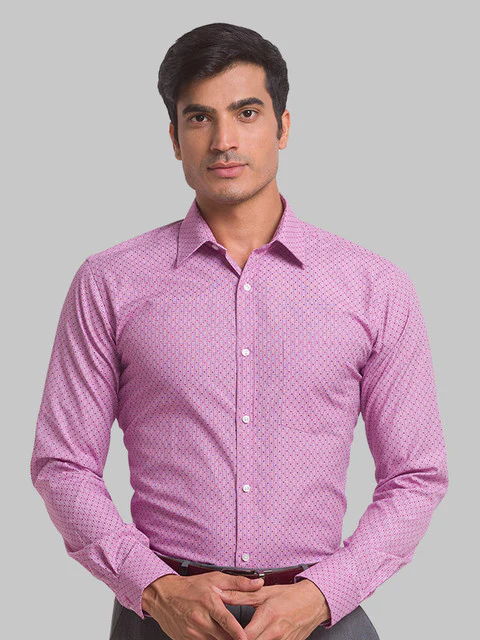 Park Avenue Men Violet Slim Fit Checks Shirt