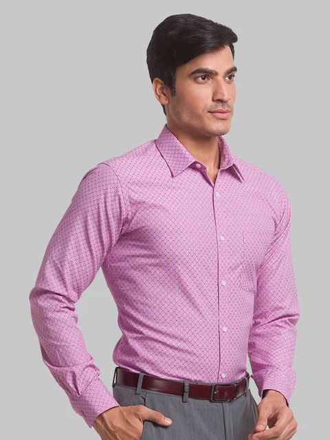 Park Avenue Men Violet Slim Fit Checks Shirt - Image 2