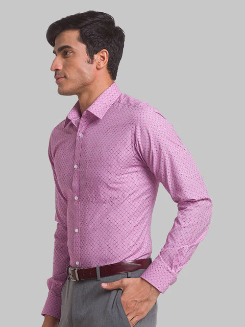 Park Avenue Men Violet Slim Fit Checks Shirt - Image 3
