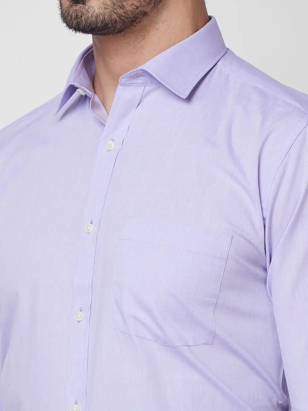 Park Avenue Men Purple Solid Slim Fit Cotton Formal Shirt - Image 6