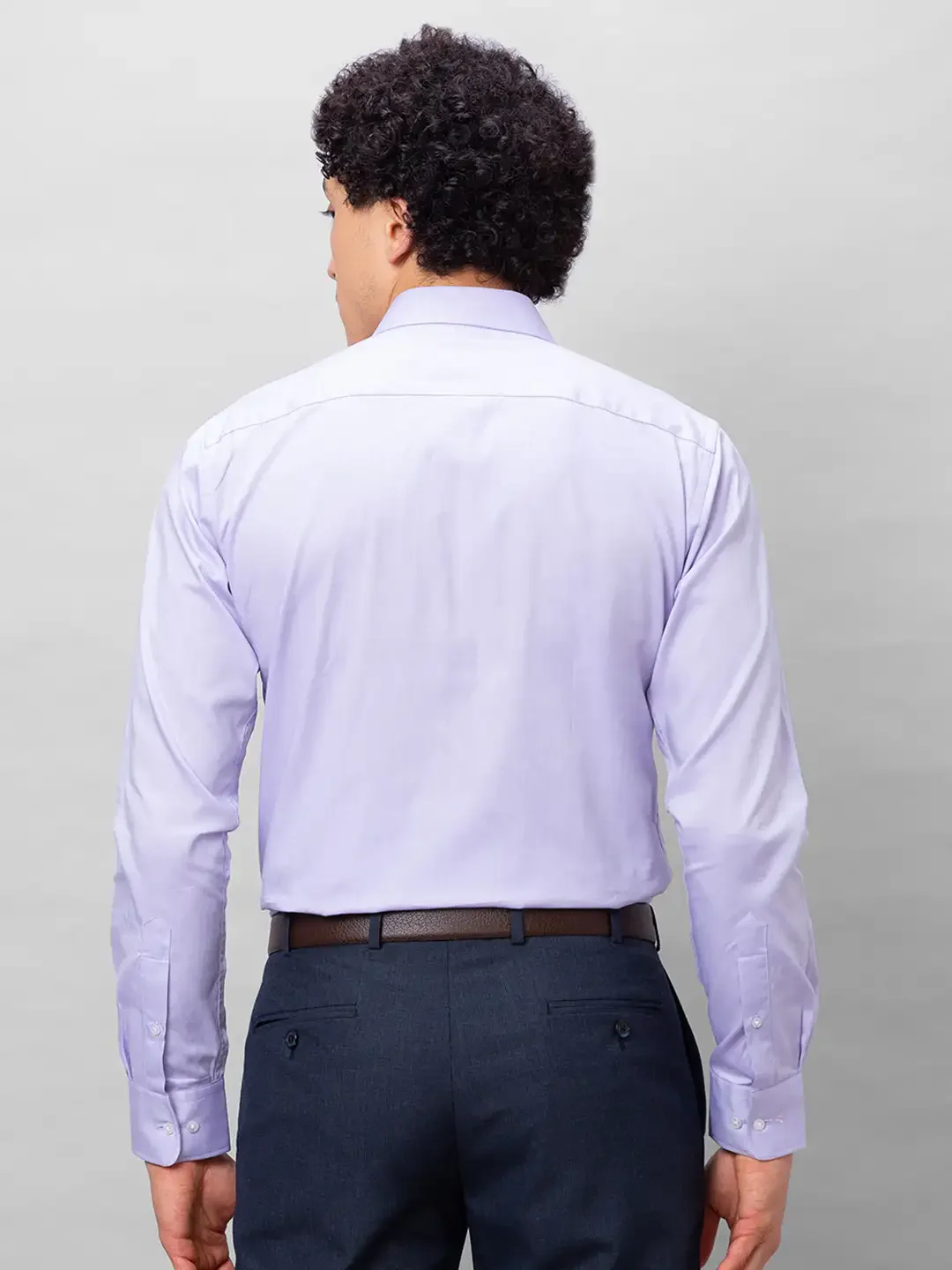 Park Avenue Men Purple Solid Slim Fit Cotton Formal Shirt - Image 4