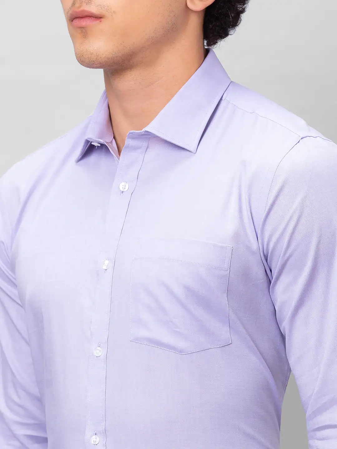 Park Avenue Men Purple Solid Slim Fit Cotton Formal Shirt - Image 6