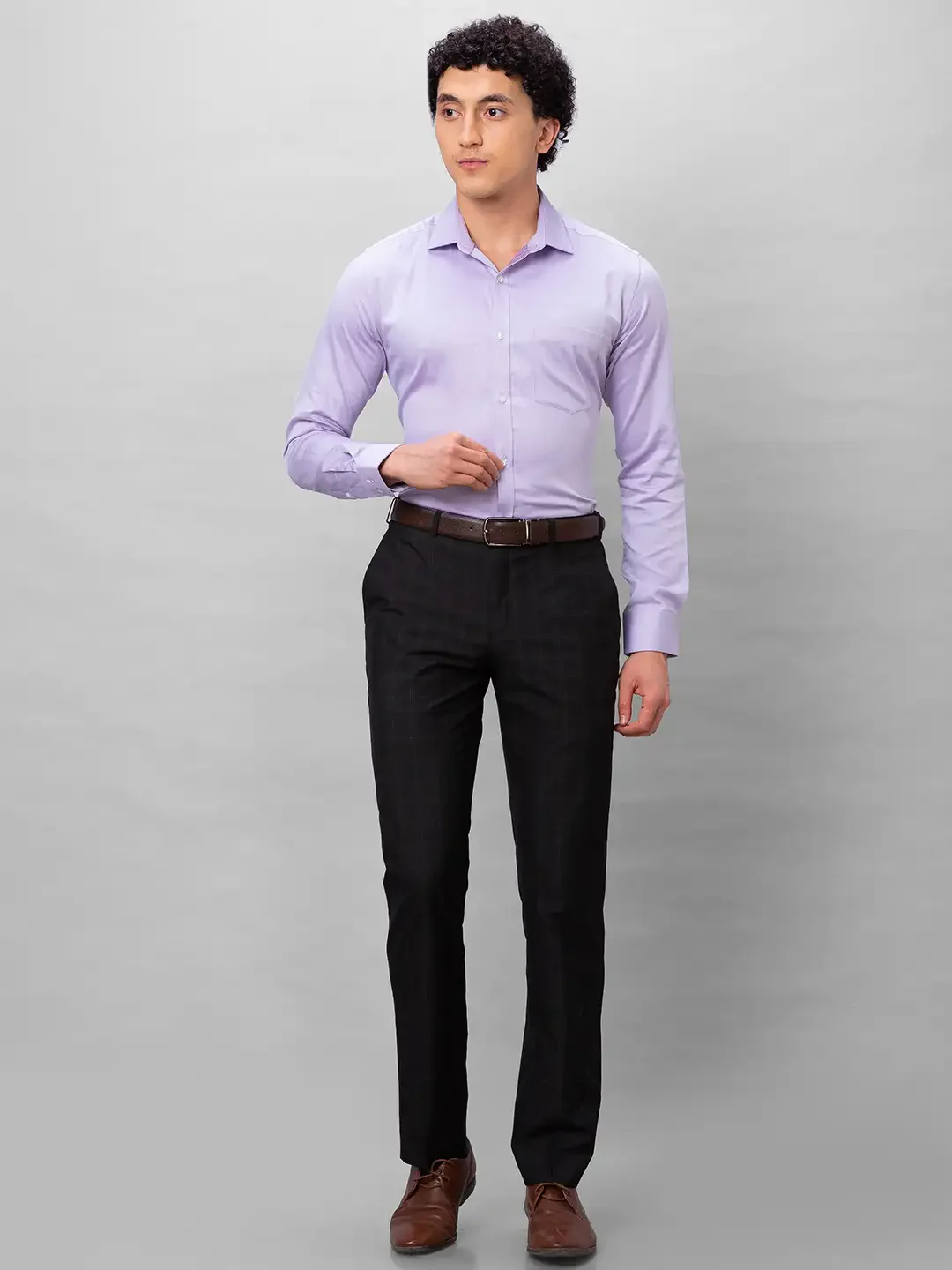 Park Avenue Men Purple Structured Slim Fit Cotton Formal Shirt - Image 6