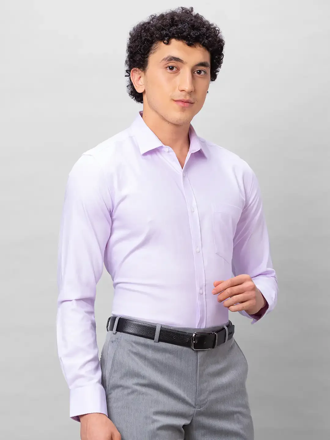 Park Avenue Men Purple Structured Slim Fit Cotton Formal Shirt - Image 2