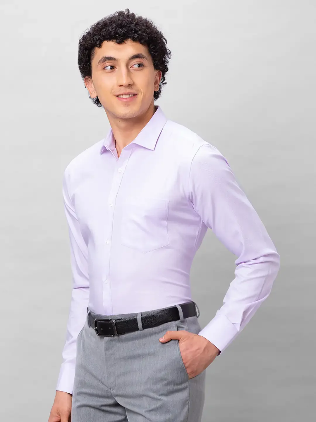 Park Avenue Men Purple Structured Slim Fit Cotton Formal Shirt - Image 3