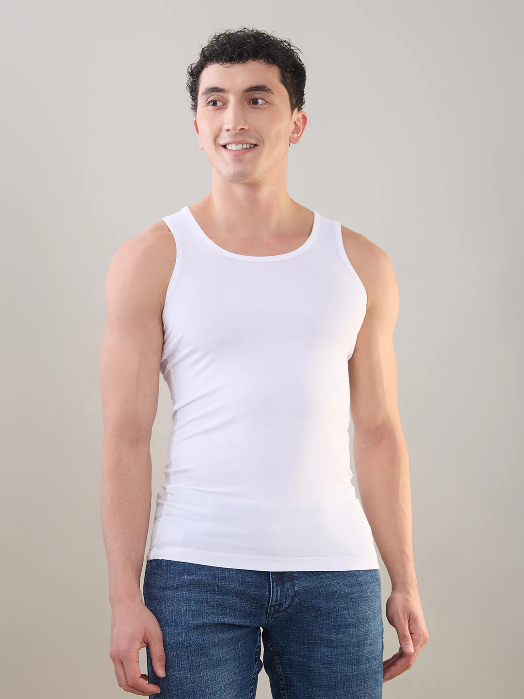 Park Avenue Men White Bamboo Blend Vest