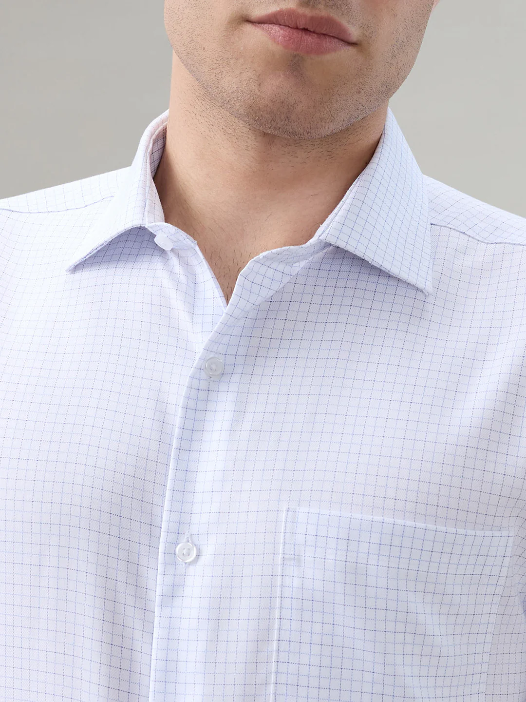Park Avenue Men White Checks Regular Fit Cotton Formal Shirt - Image 6