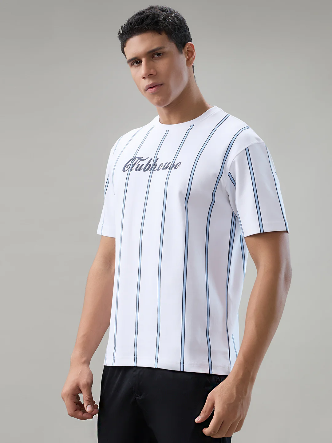 Park Avenue Men White Colorblock Slim Fit Cotton T-Shirt - Image 3