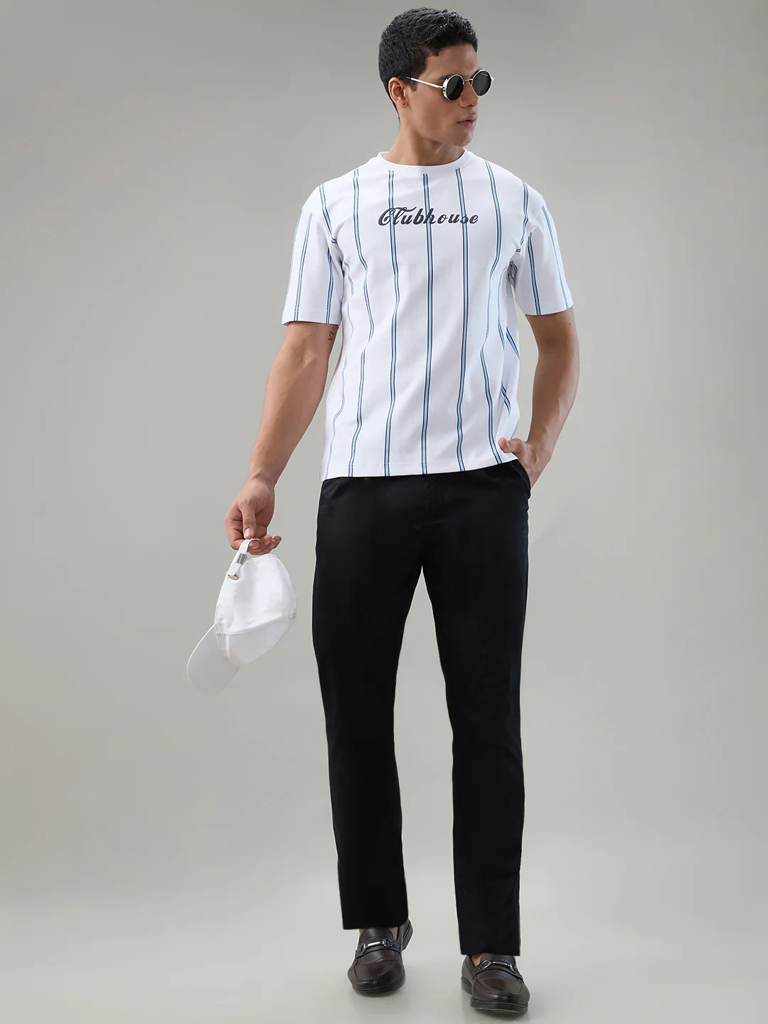 Park Avenue Men White Colorblock Slim Fit Cotton T-Shirt - Image 7