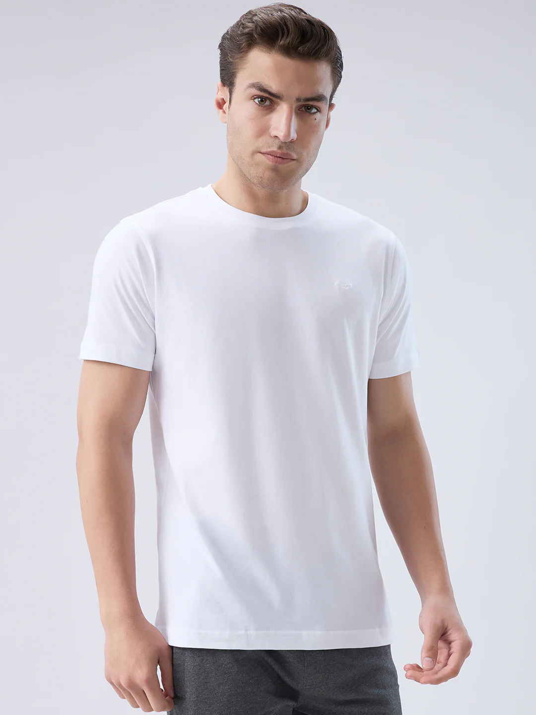 Park Avenue Men White Cotton T-Shirt - Image 2