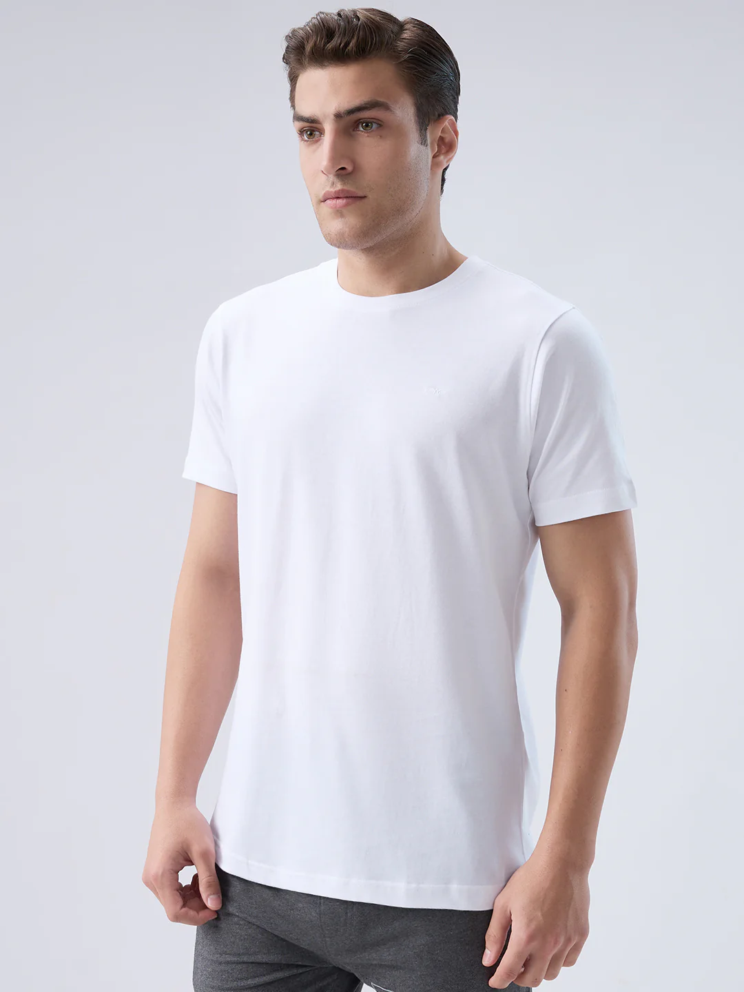 Park Avenue Men White Cotton T-Shirt - Image 3