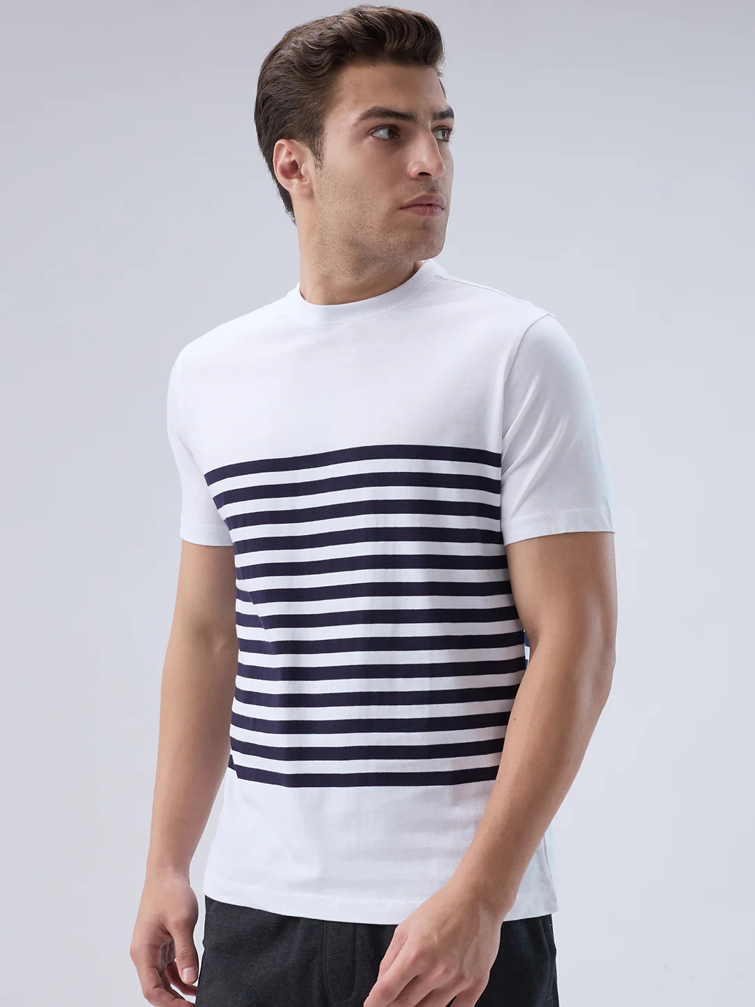 Park Avenue Men White Cotton T-shirt - Image 3