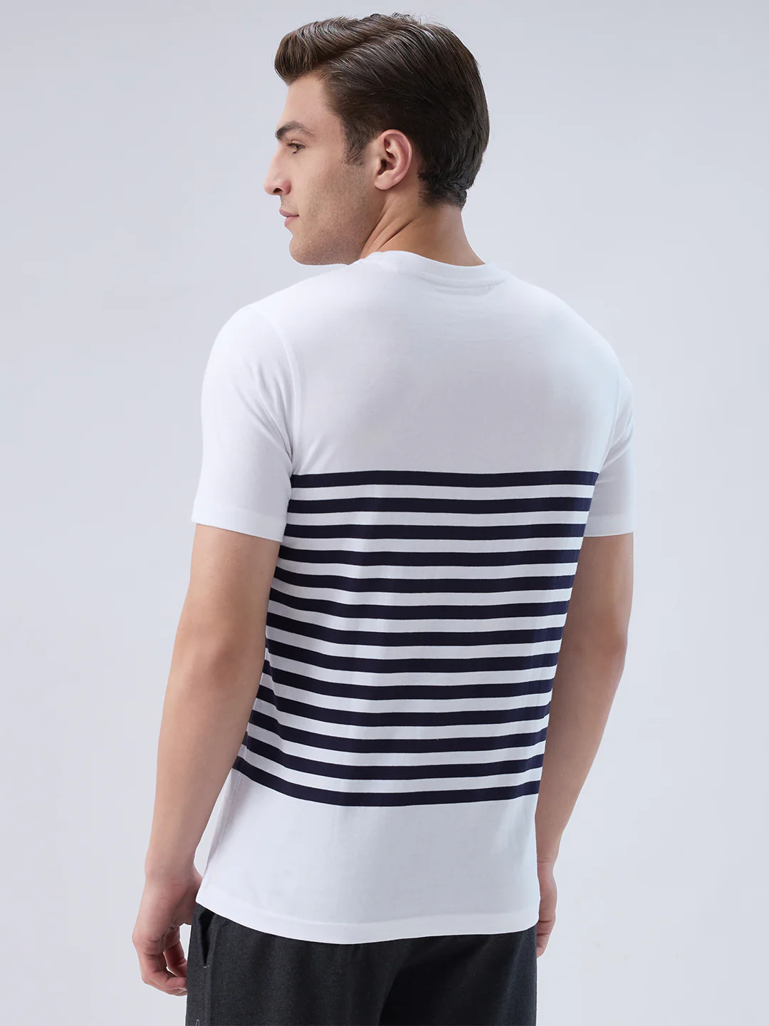 Park Avenue Men White Cotton T-shirt - Image 4