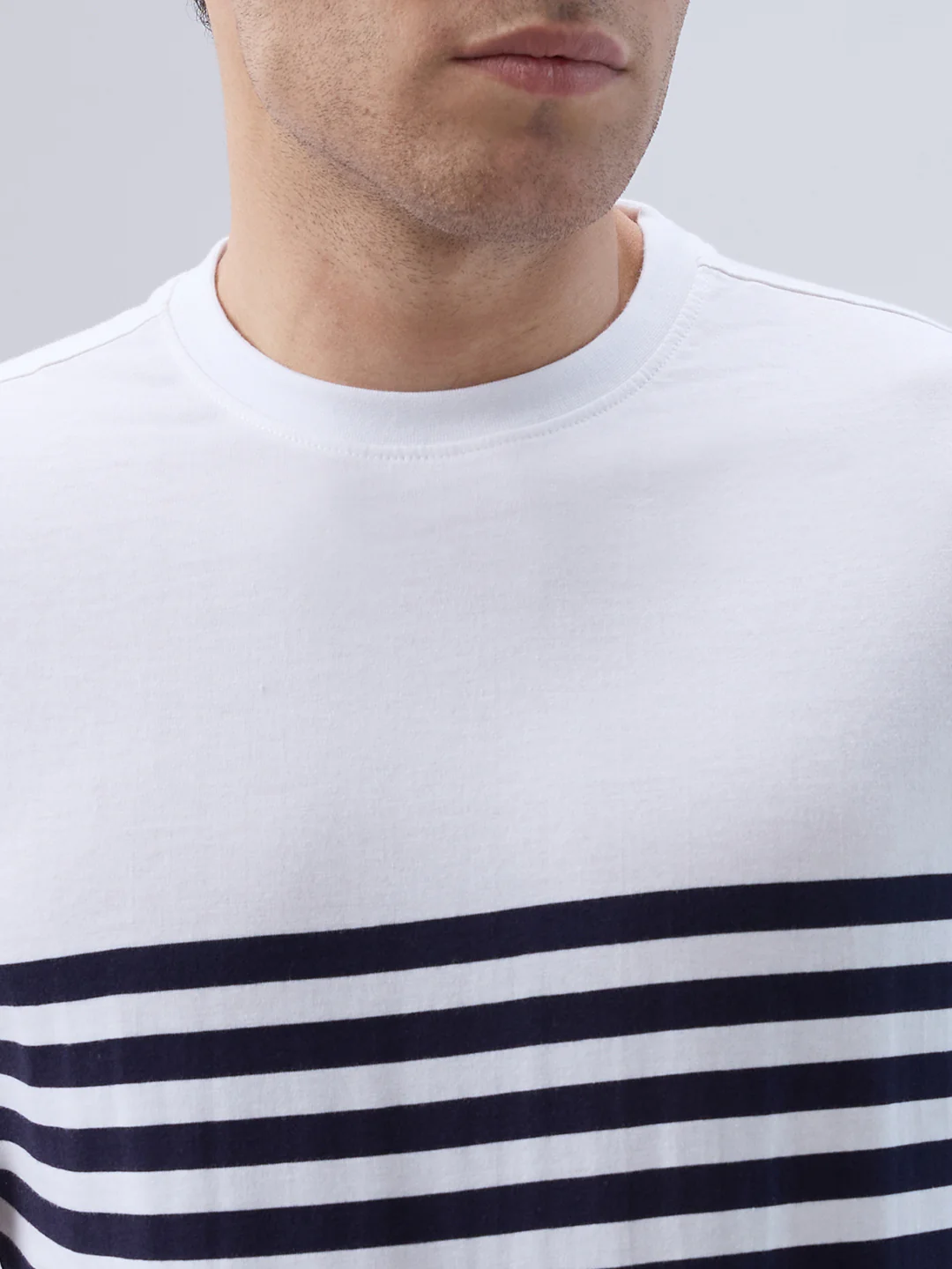 Park Avenue Men White Cotton T-shirt - Image 6