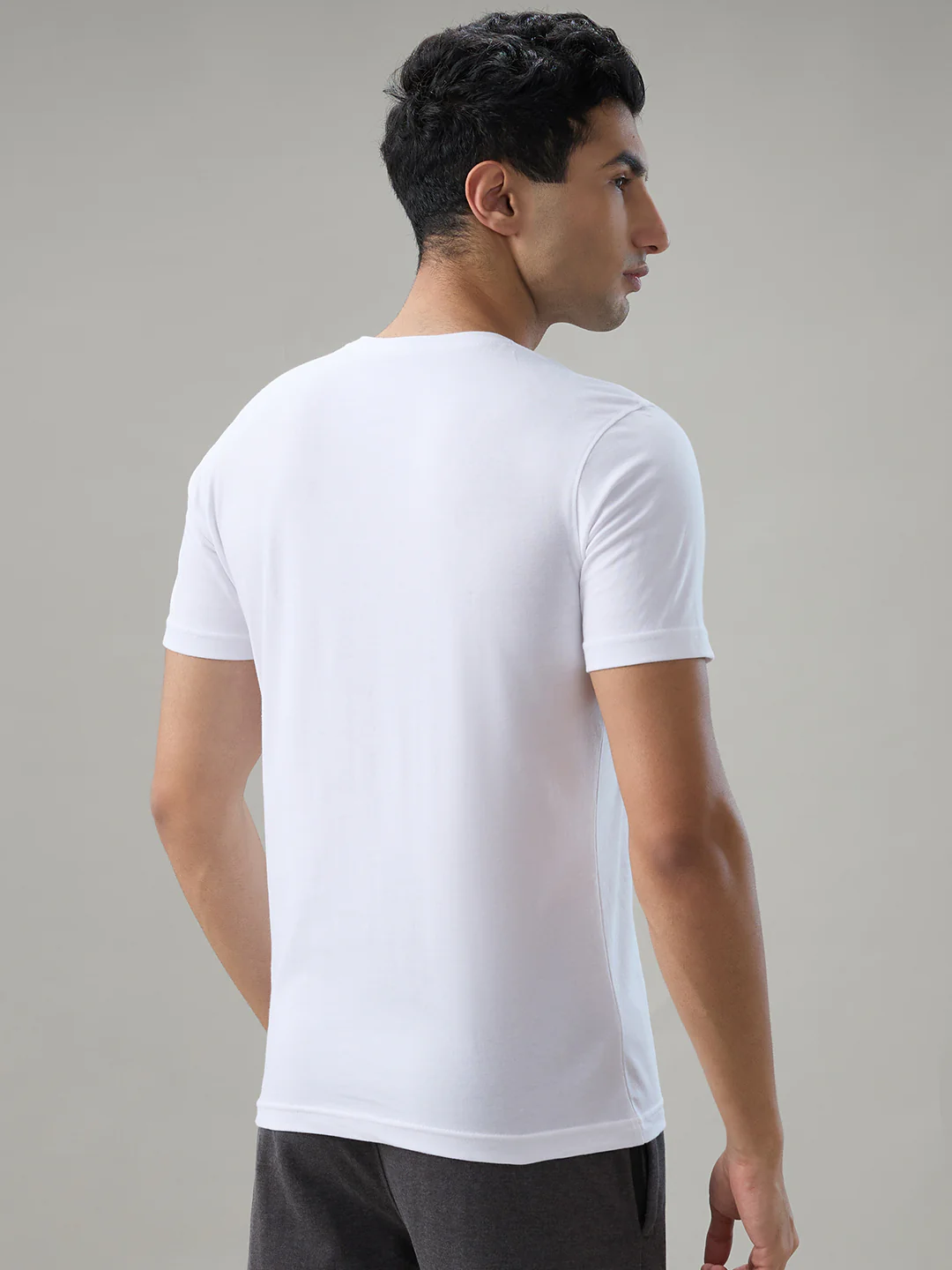 Park Avenue Men White Round Neck Collar T-Shirt - Image 4