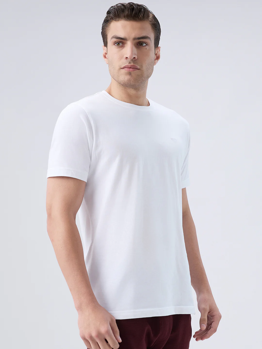 Park Avenue Men White Cotton T-Shirt - Image 2
