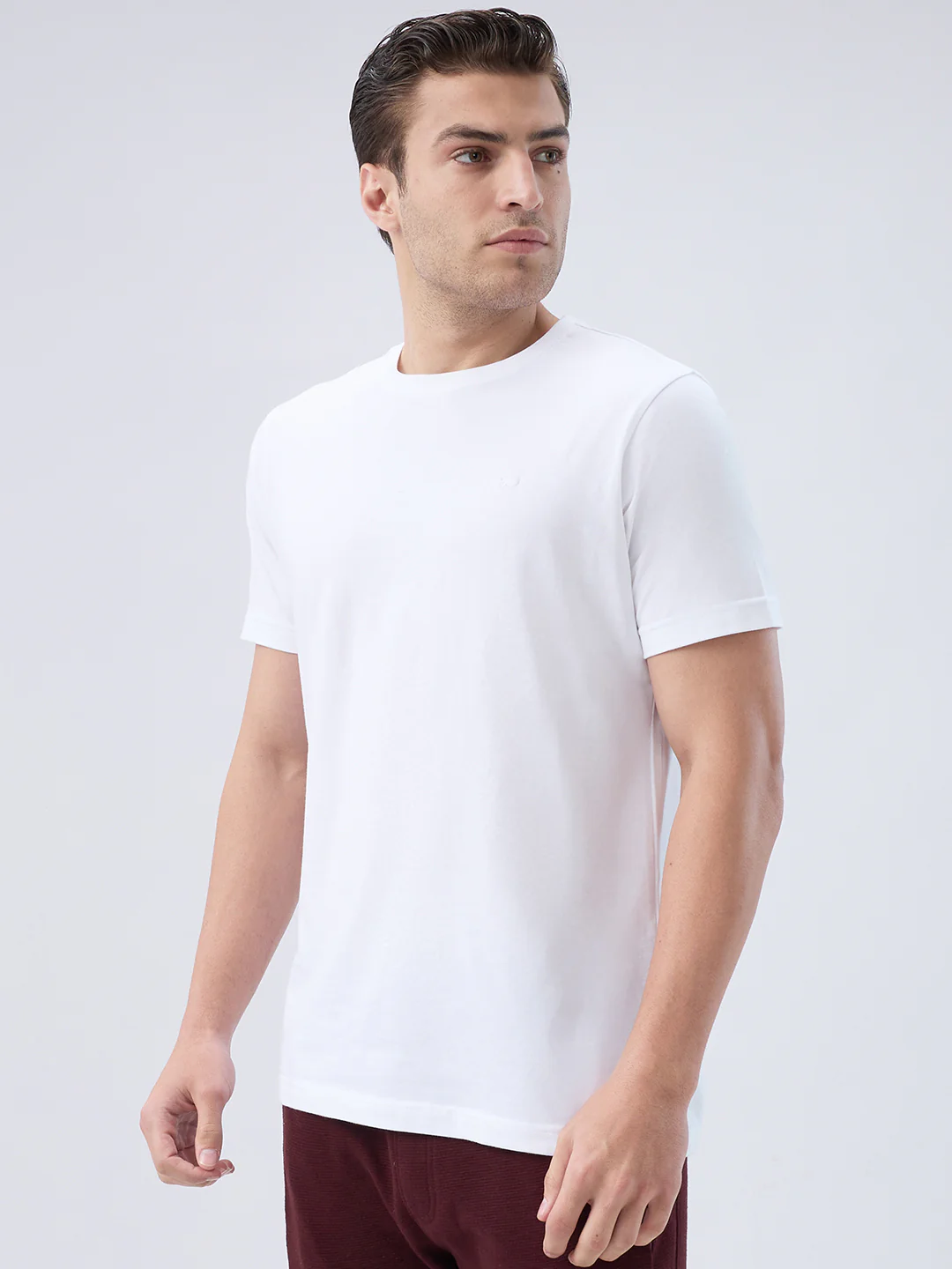 Park Avenue Men White Cotton T-Shirt - Image 3