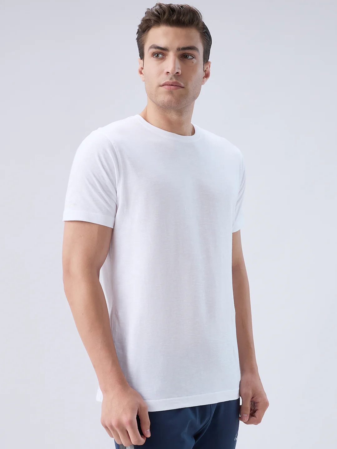 Park Avenue Men White Cotton T-Shirt - Image 2