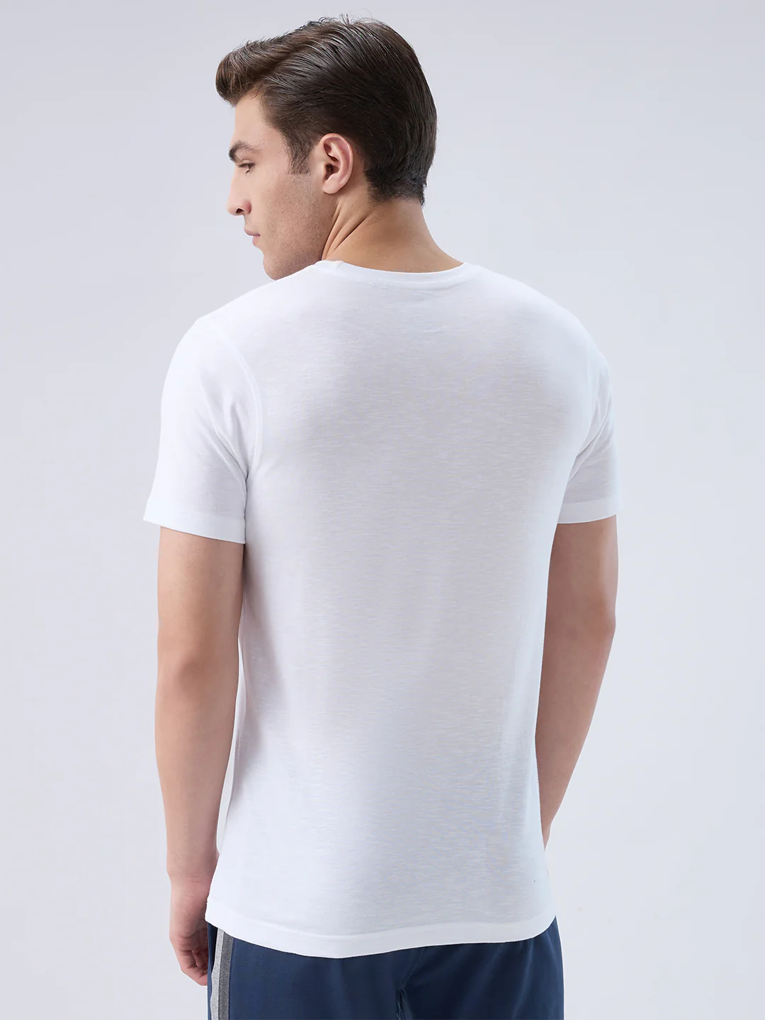 Park Avenue Men White Cotton T-Shirt - Image 4