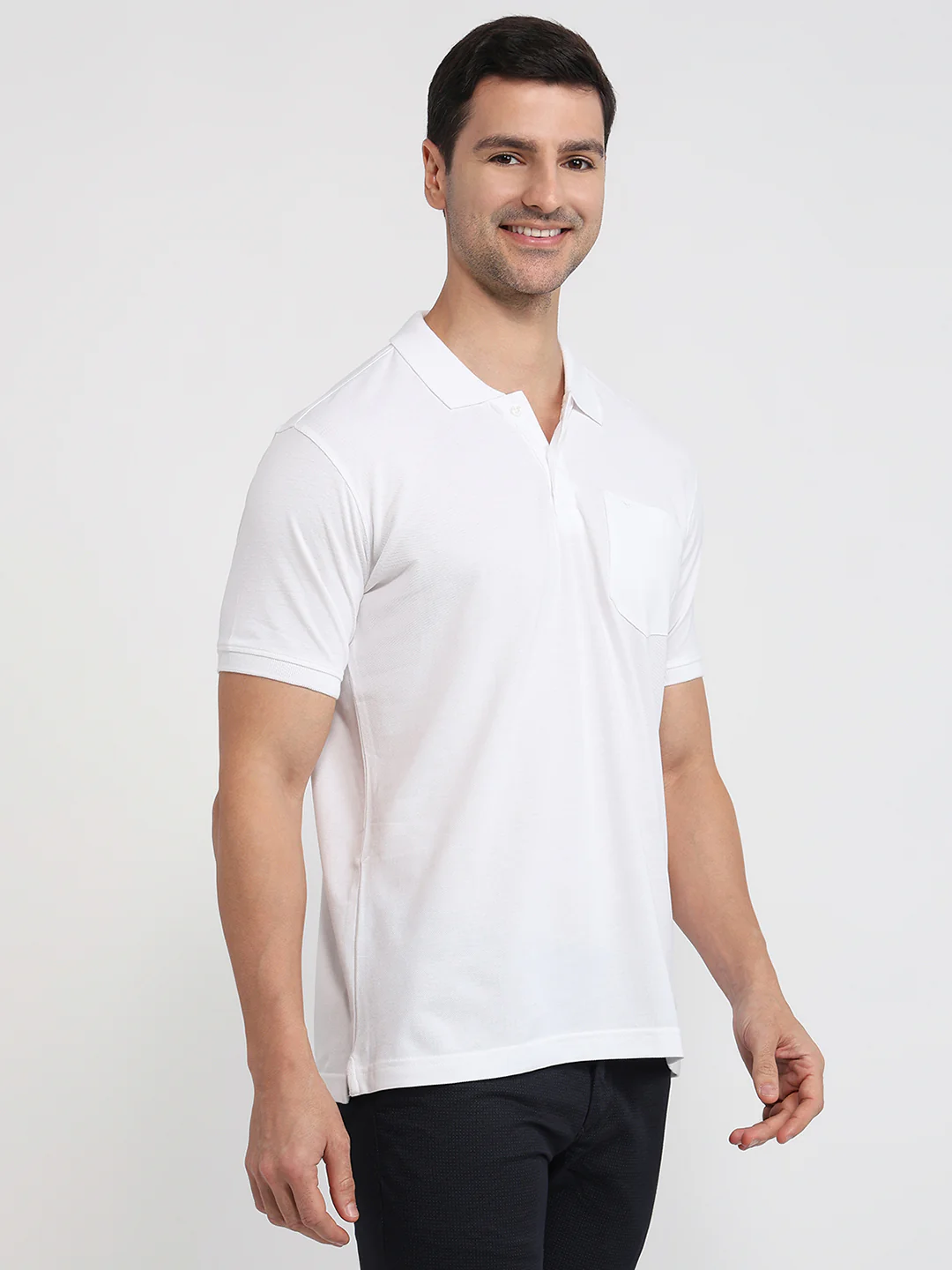 Park Avenue Men White Cotton T-Shirt - Image 3