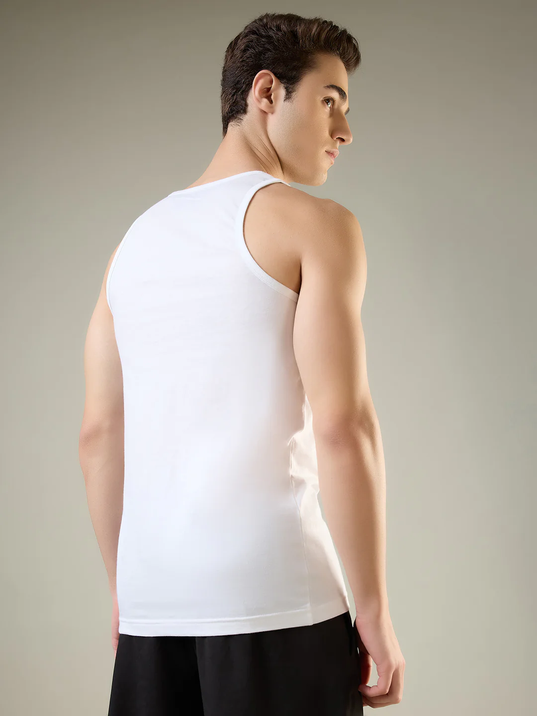 Park Avenue Men White Cotton Vest Pack Of 2 - Image 3