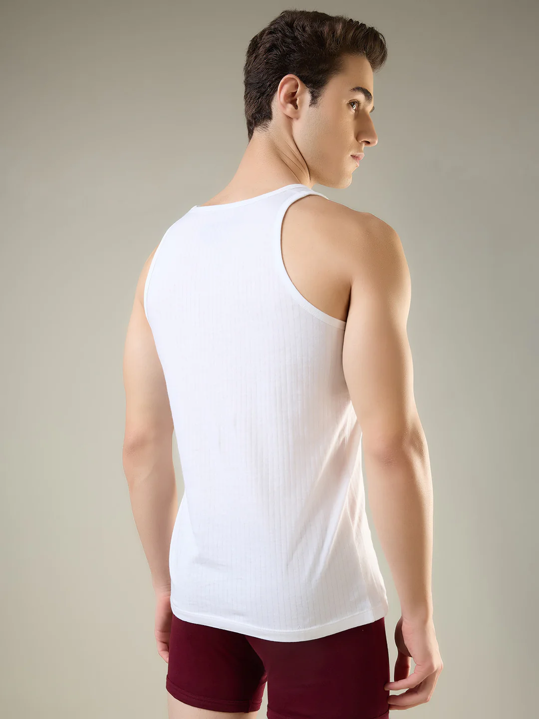Park Avenue Men White Cotton Vest Pack Of 2 - Image 3