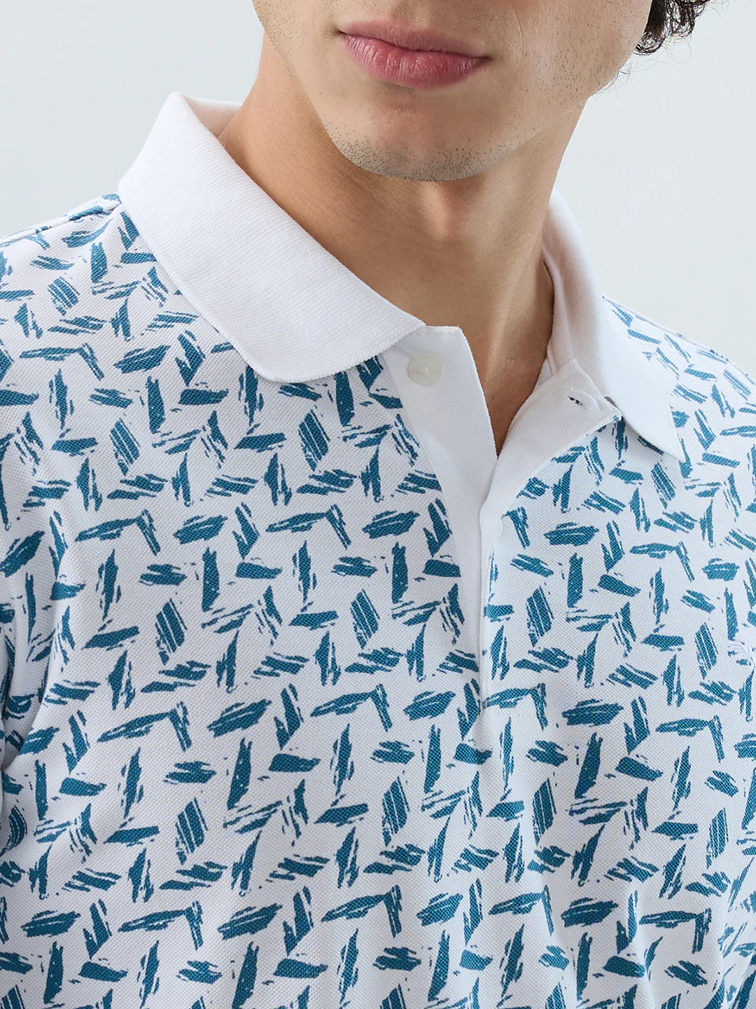 Park Avenue Men White Print Slim Fit Cotton Blend T-shirt - Image 6