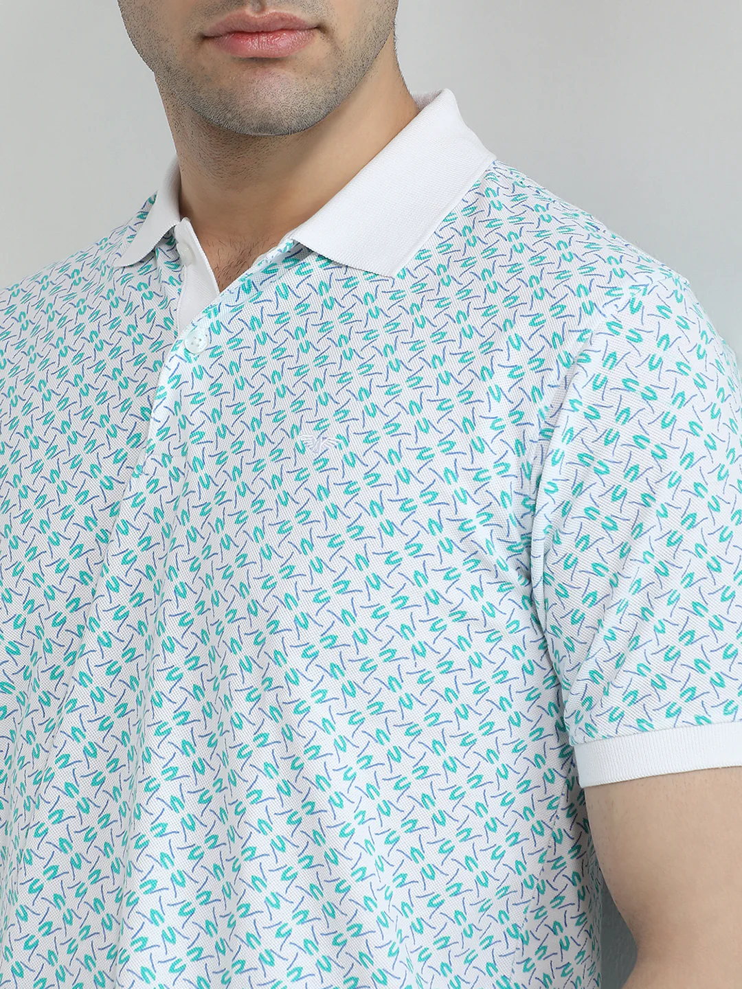 Park Avenue Men White Print Slim Fit Cotton Blend T-shirt - Image 6