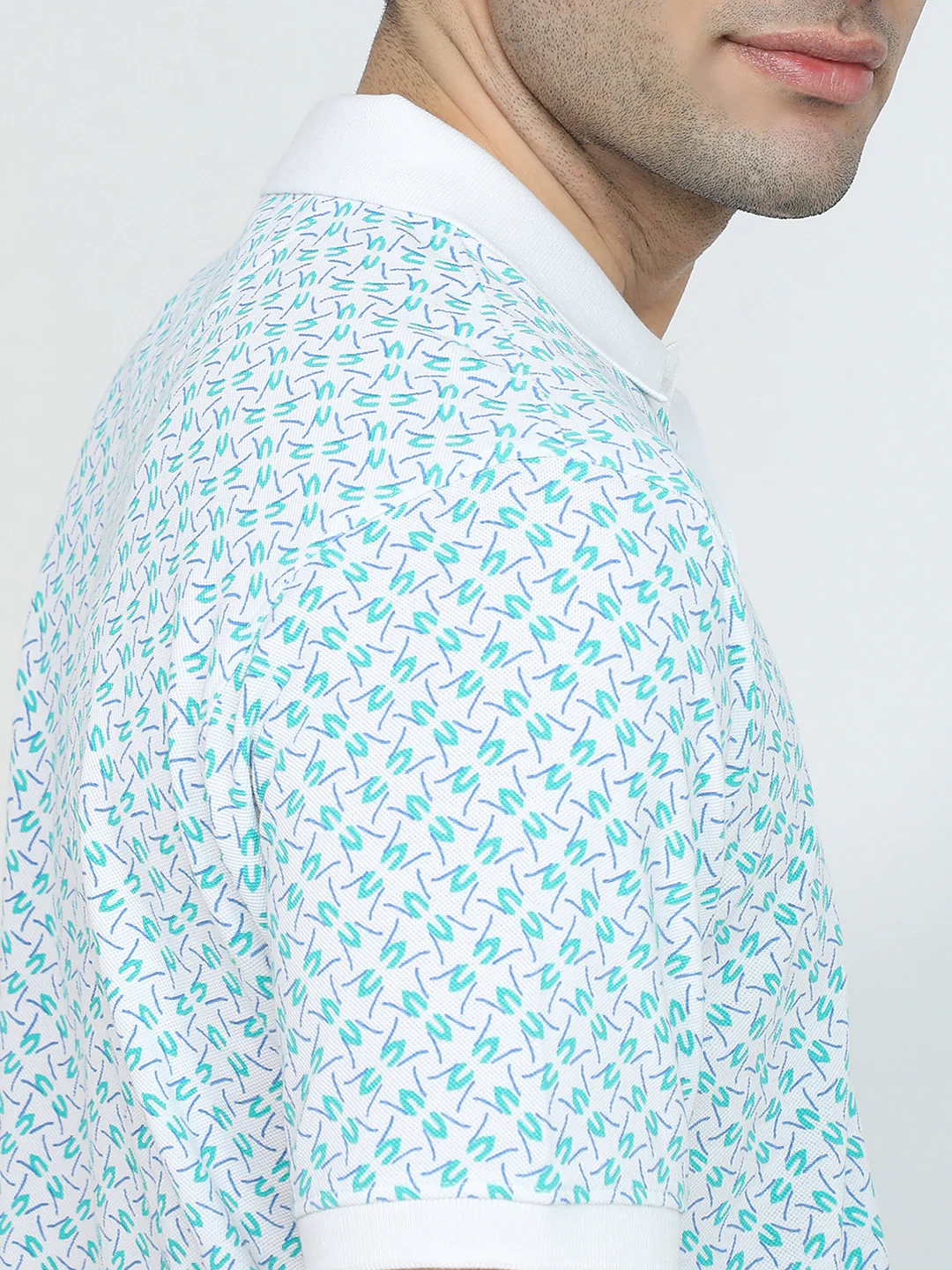 Park Avenue Men White Print Slim Fit Cotton Blend T-shirt - Image 7