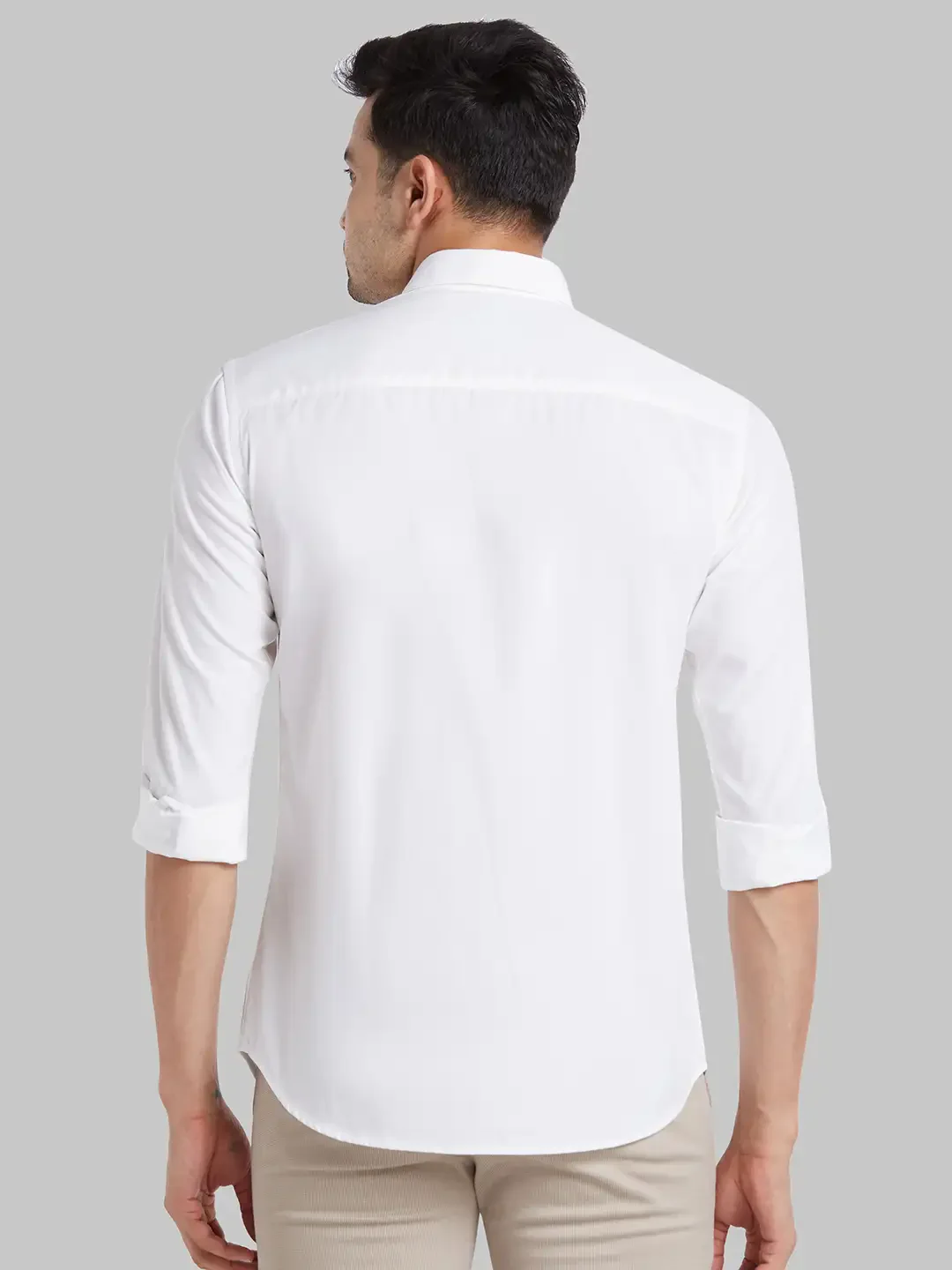 Park Avenue Men White Slim Fit Printed Casual Shirt - Image 4