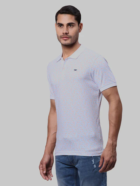 Park Avenue Men White Printed Slim Fit Cotton Blend T-Shirt - Image 3