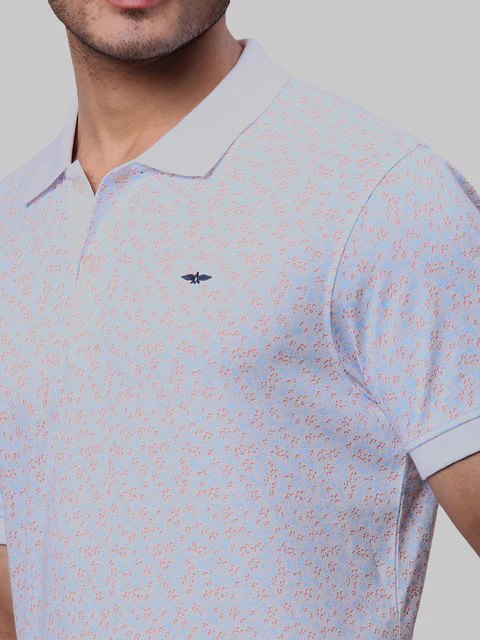 Park Avenue Men White Printed Slim Fit Cotton Blend T-Shirt - Image 6