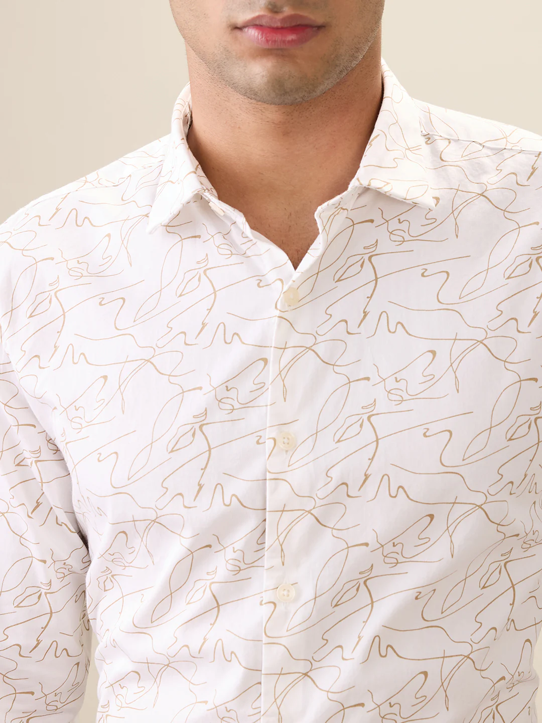 Park Avenue Men White Printed Slim Fit Cotton Casual Shirt - Image 6