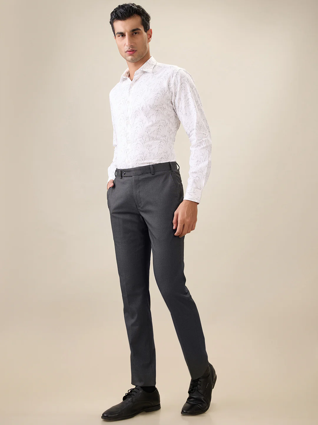 Park Avenue Men White Printed Slim Fit Cotton Casual Shirt - Image 5
