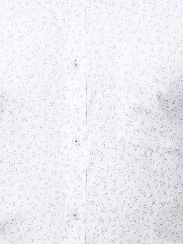 Park Avenue Men White Printed Slim Fit Full Sleeve Semi Cut Away Collar Shirt - Image 7